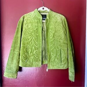 **SOLD** Brat vintage lime green suede leather jacket